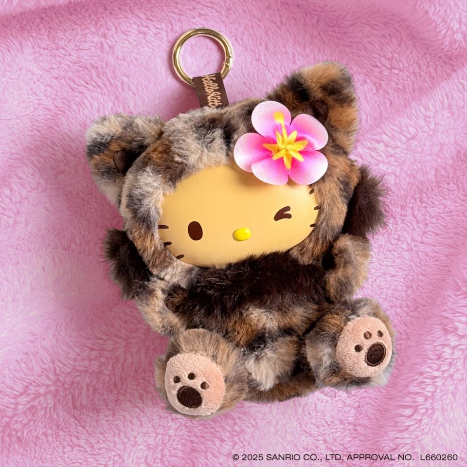 Hello kitty 搪膠臉毛絨掛件