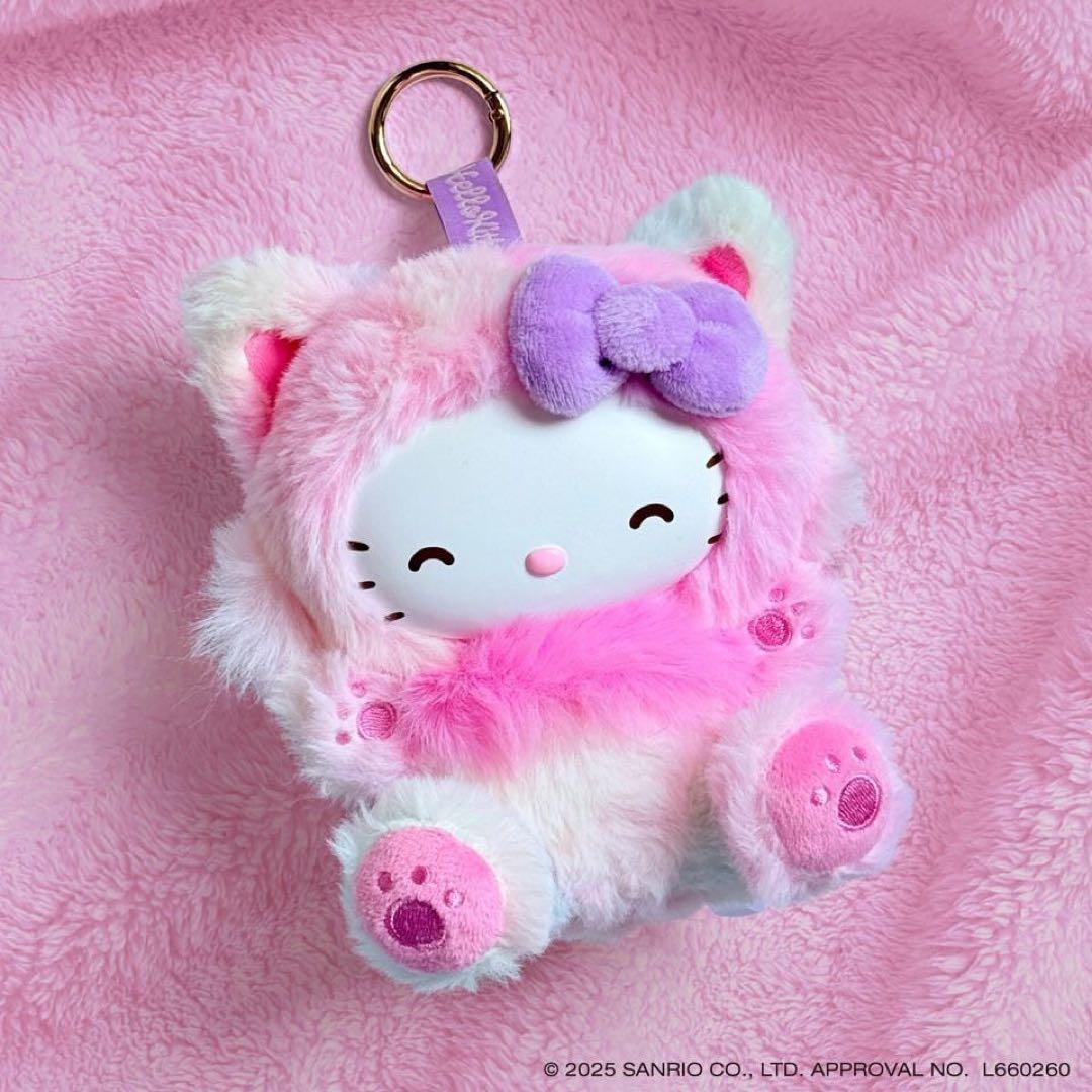 Hello kitty 搪膠臉毛絨掛件