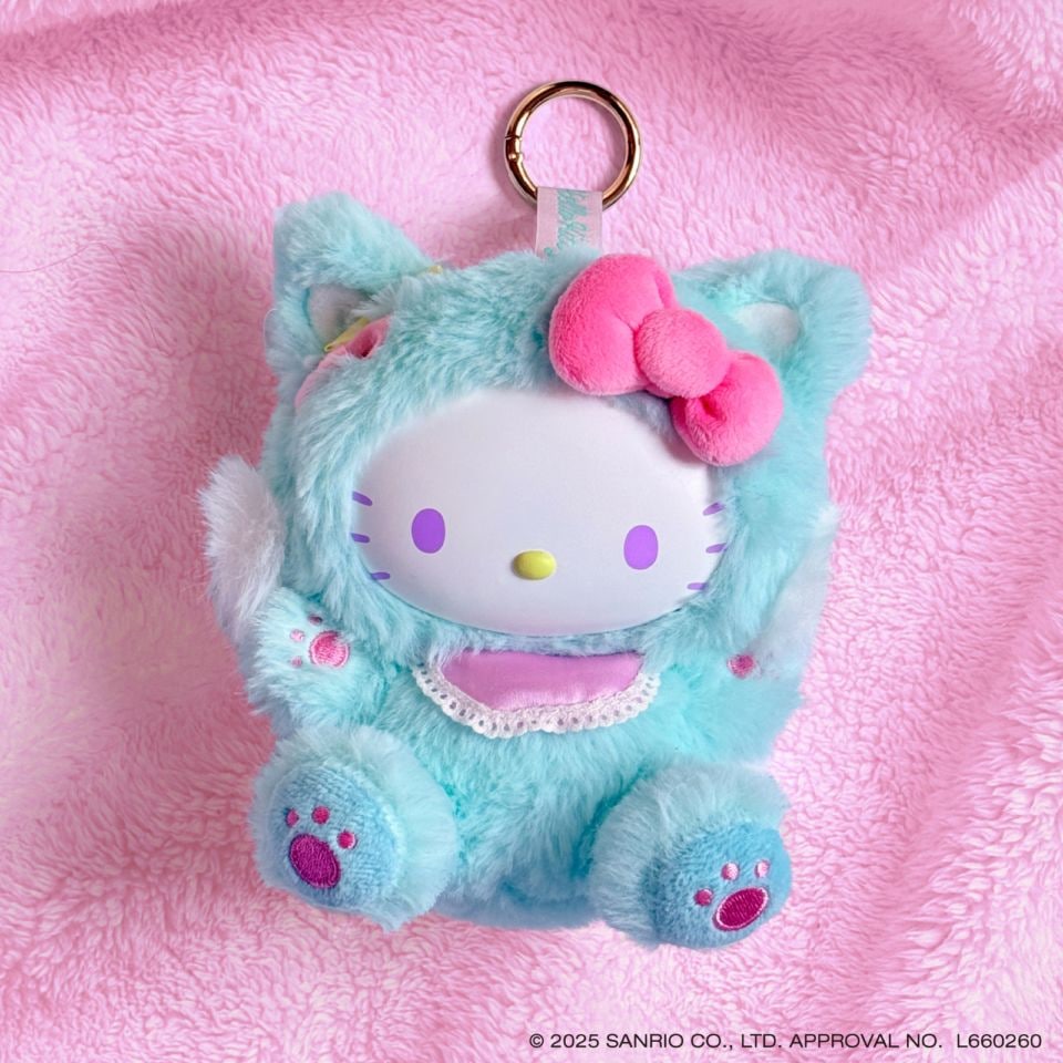 Hello kitty 搪膠臉毛絨掛件