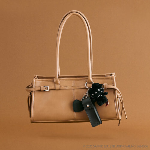 Hello kitty x brilmy 全黑公仔鏡子唇膏套三件套掛飾