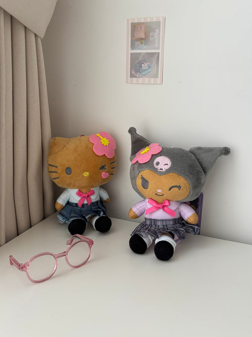15cm黑皮制服系列kitty & kuromi 掛件